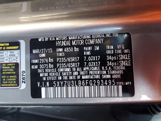 5XYZU3LB6FG293495 - 2015 HYUNDAI SANTA FE S GRAY photo 13