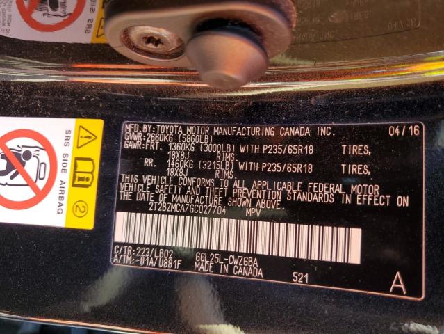 2T2BZMCA7GC027704 - 2016 LEXUS RX 350 BASE BLACK photo 13