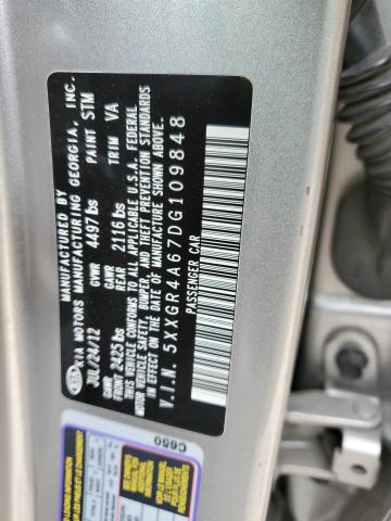 5XXGR4A67DG109848 - 2013 KIA OPTIMA SX SILVER photo 12