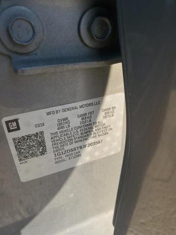 1G1ZD5ST9JF203587 - 2018 CHEVROLET MALIBU LT Gri fotoğraf 12