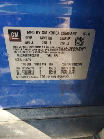 KL4CJBSBXFB223934 - 2015 BUICK ENCORE CONVENIENCE 蓝色 照片 13