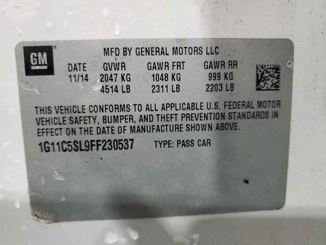 1G11C5SL9FF230537 - 2015 CHEVROLET MALIBU 1LT WHITE photo 12