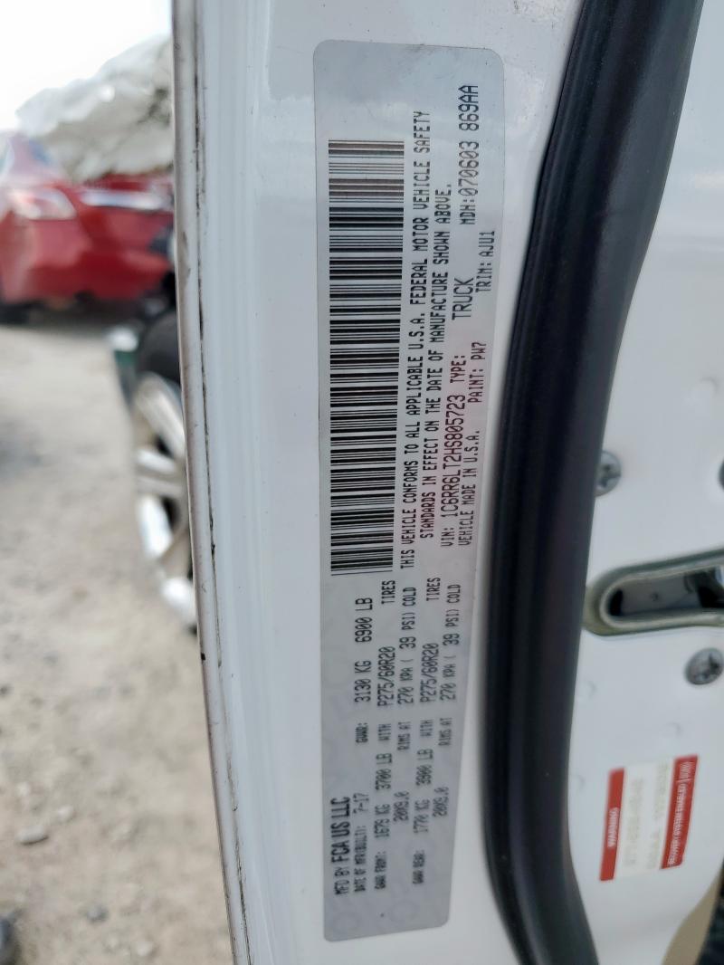 1C6RR6LT2HS805723 - 2017 RAM 1500 SLT WHITE photo 13