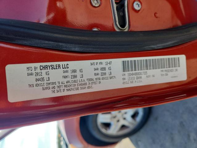 1B3HB48B68D617225 - 2008 DODGE CALIBER SXT ORANGE photo 12