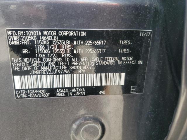 JTMBFREV2JJ197796 - 2018 TOYOTA RAV4 LE GRAY photo 13