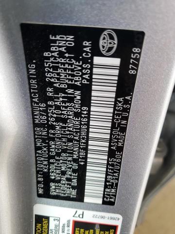 4T1BF1FK3HU616149 - 2017 TOYOTA CAMRY LE SILVER photo 12