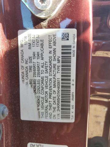 2HKRW5H31KH400611 - 2019 HONDA CR-V LX 红色 照片 13