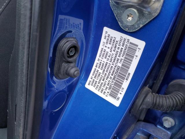 19XFC1F36KE204563 - 2019 HONDA CIVIC EX BLUE photo 12