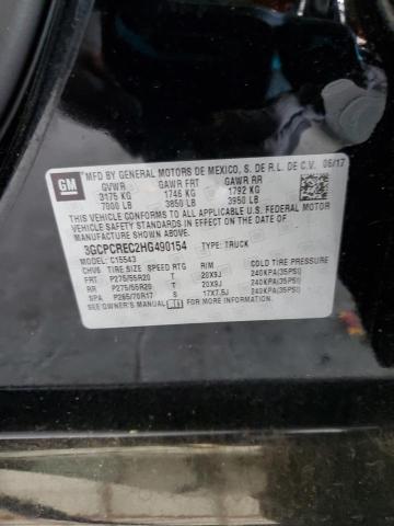 3GCPCREC2HG490154 - 2017 CHEVROLET SILVERADO C1500 LT შავი ფოტო 12