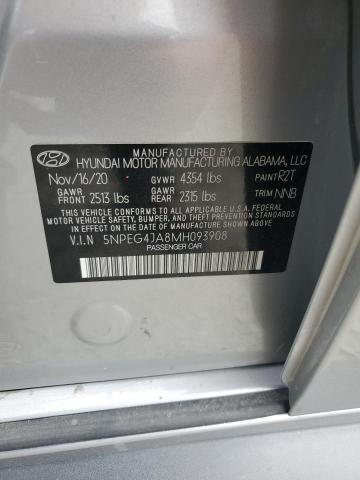 5NPEG4JA8MH093908 - 2021 HYUNDAI SONATA SE SILVER photo 12