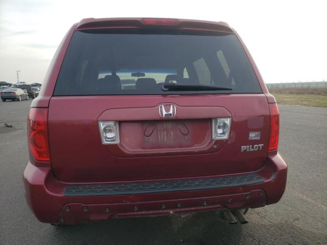 2HKYF18664H572912 - 2004 HONDA PILOT EXL MAROON photo 6