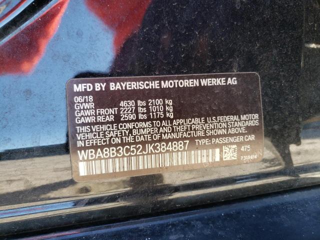 WBA8B3C52JK384887 - 2018 BMW 340 I Noir photo 13