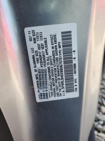 5FNRL5H6XBB067570 - 2011 HONDA ODYSSEY EXL Күміс фото 13