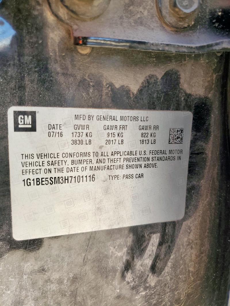 1G1BE5SM3H7101116 - 2017 CHEVROLET CRUZE LT 黑色 照片 12