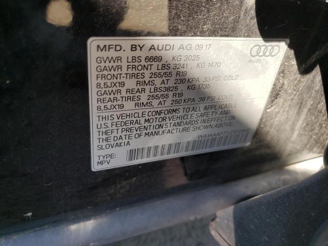 WA1AAAF77JD012842 - 2018 AUDI Q7 PREMIUM 黑色 照片 12