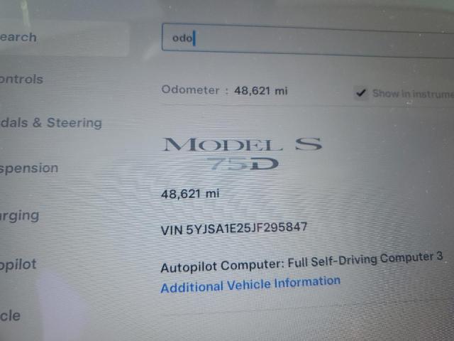 5YJSA1E25JF295847 - 2018 TESLA MODEL S Azul foto 9