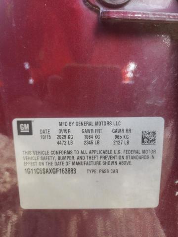 1G11C5SAXGF163883 - 2016 CHEVROLET MALIBU LIM LT 勃艮第红 照片 13