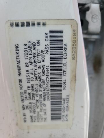 1NXBR12E9XZ245441 - 1999 TOYOTA COROLLA VE WHITE photo 12