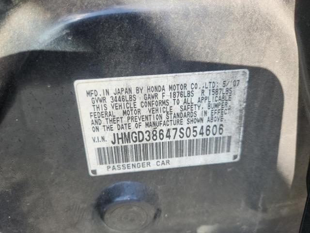 JHMGD38647S054606 - 2007 HONDA FIT S BLACK photo 13