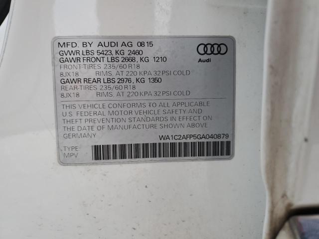 WA1C2AFP5GA040879 - 2016 AUDI Q5 PREMIUM WHITE photo 14