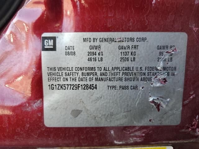 1G1ZK57729F128454 - 2009 CHEVROLET MALIBU LTZ RED photo 13