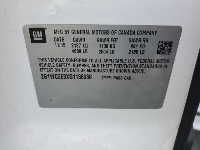 2G1WC5E3XG1136936 - 2016 CHEVROLET IMPALA LIM LTZ WHITE photo 12