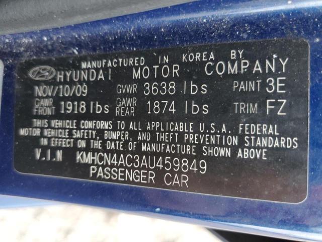 KMHCN4AC3AU459849 - 2010 HYUNDAI ACCENT GLS BLUE photo 13