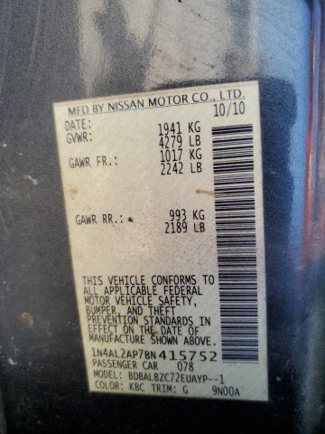 1N4AL2AP7BN415752 - 2011 NISSAN ALTIMA BASE CHARCOAL photo 12