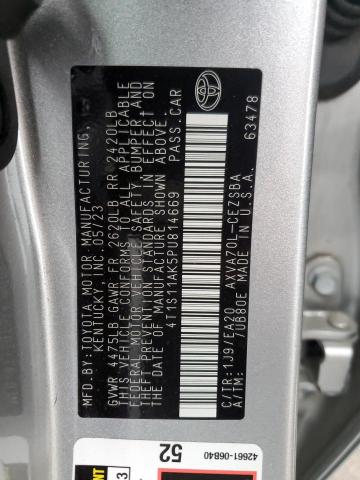 4T1S11AK5PU814669 - 2023 TOYOTA CAMRY SE NIGHT SHADE SILVER photo 12
