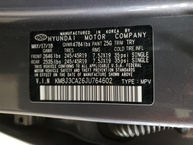 KM8J3CA26JU764602 - 2018 HYUNDAI TUCSON VALUE GRAY photo 13