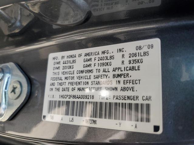 1HGCP2F86AA009218 - 2010 HONDA ACCORD EXL GRAY photo 13