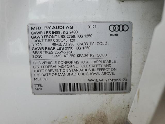 WA1BAAFY1M2055120 - 2021 AUDI Q5 PREMIUM PLUS WHITE photo 13