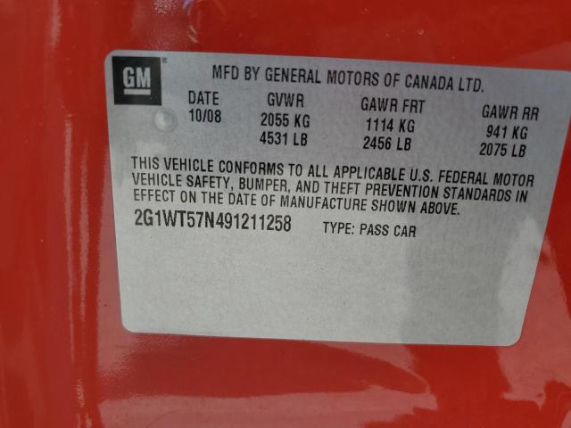 2G1WT57N491211258 - 2009 CHEVROLET IMPALA 1LT 红色 照片 13