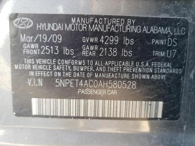 5NPET4AC0AH580528 - 2010 HYUNDAI SONATA GLS GRAY photo 13