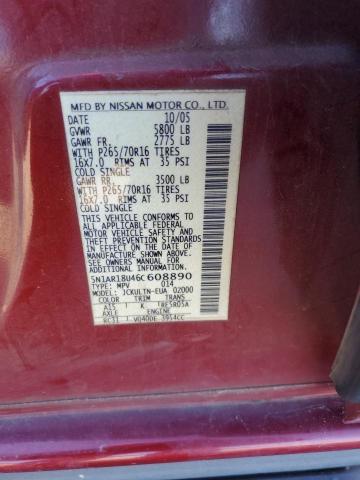 5N1AR18U46C608890 - 2006 NISSAN PATHFINDER LE RED photo 13