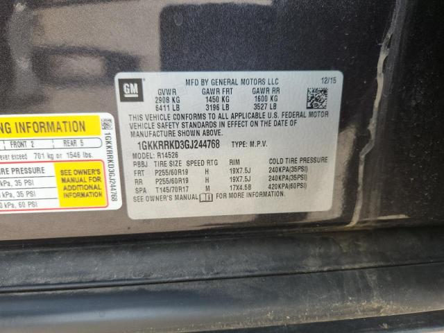 1GKKRRKD3GJ244768 - 2016 GMC ACADIA SLT-1 SILVER photo 13