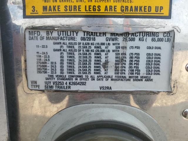 1UYVS2534K2654202 - 2019 UTILITY REEFER Ağ foto 10