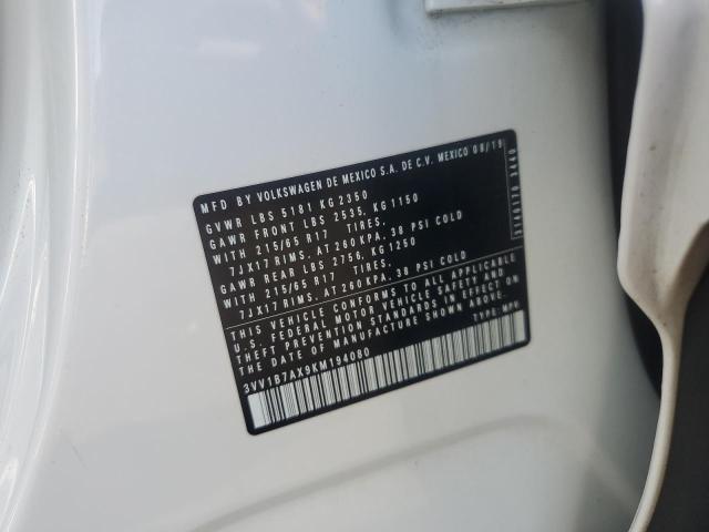 3VV1B7AX9KM194080 - 2019 VOLKSWAGEN TIGUAN S Blanco foto 13