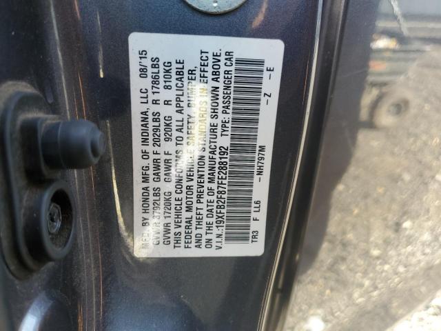 19XFB2F87FE288192 - 2015 HONDA CIVIC EX GRAY photo 12