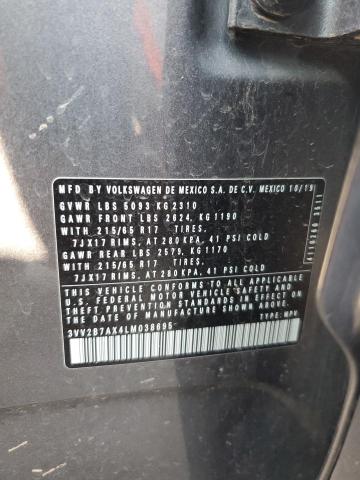 3VV2B7AX4LM038695 - 2020 VOLKSWAGEN TIGUAN SE ნაცრისფერი ფოტო 13