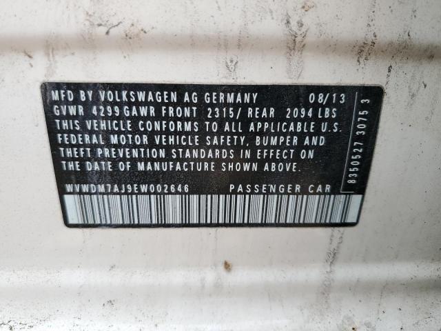 WVWDM7AJ9EW002646 - 2014 VOLKSWAGEN GOLF 白色 照片 12