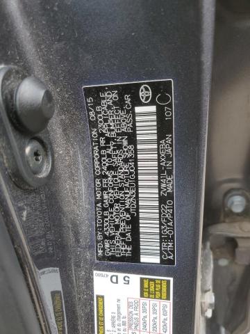 JTDZN3EU1GJ041358 - 2016 TOYOTA PRIUS V GRAY photo 12