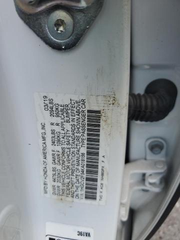 1HGCV2F54KA018156 - 2019 HONDA ACCORD EXL 白色 照片 13