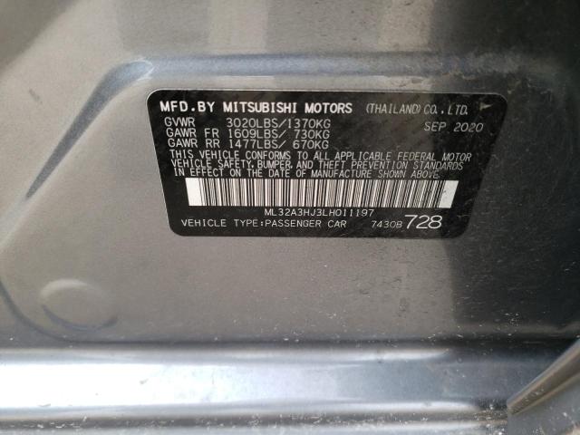 ML32A3HJ3LH011197 - 2020 MITSUBISHI MIRAGE ES GRAY photo 12