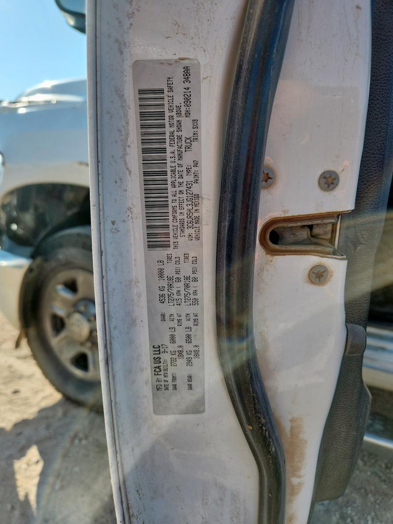 3C6UR5HL3JG127431 - 2018 RAM 2500 ST WHITE photo 12