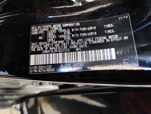 JTMHY7AJ9F4031518 - 2015 TOYOTA LAND CRUIS შავი ფოტო 14