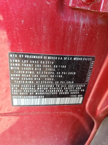 3VV2B7AX9NM091024 - 2022 VOLKSWAGEN TIGUAN SE Rot Foto 13