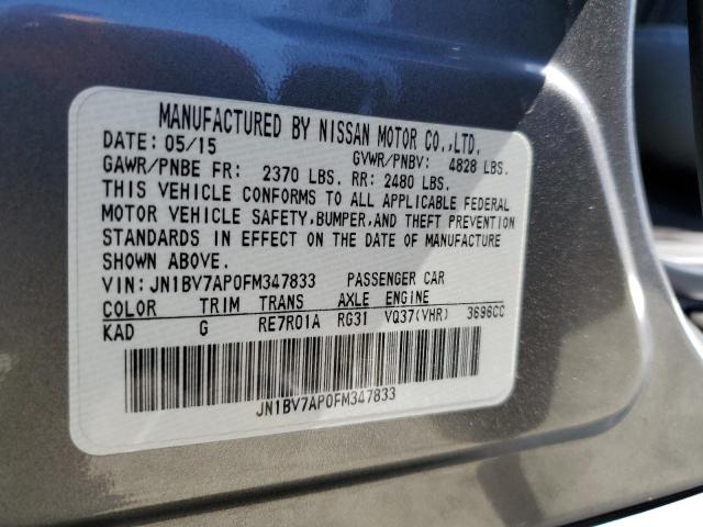 JN1BV7AP0FM347833 - 2015 INFINITI Q50 BASE 灰色 照片 12
