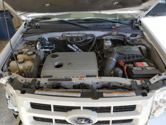 1FMCU49399KC02936 - 2009 FORD ESCAPE HYBRID WHITE photo 12