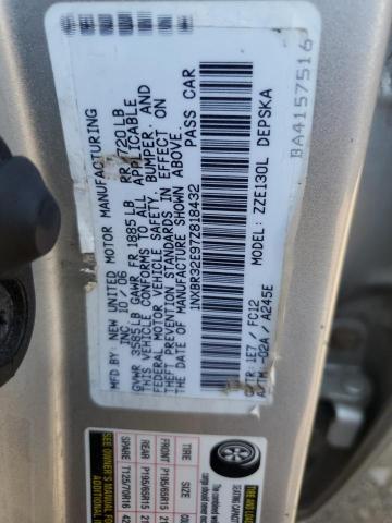 1NXBR32E97Z818432 - 2007 TOYOTA COROLLA CE 银色 照片 12